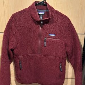 Patagonia, maroon burgundy fleece, heavy, S